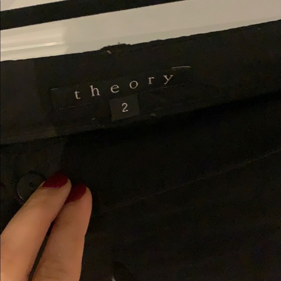 Theory Cropped Linen Pants - Black, Size 2 - Picture 2 of 2